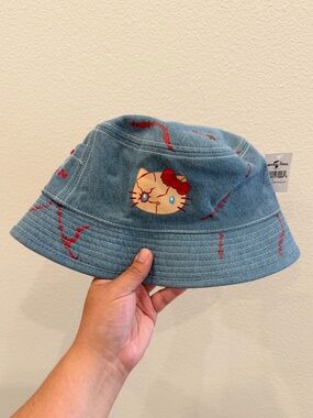 Hello Kitty Chucky Denim bucket hat from Universal Studios NWT